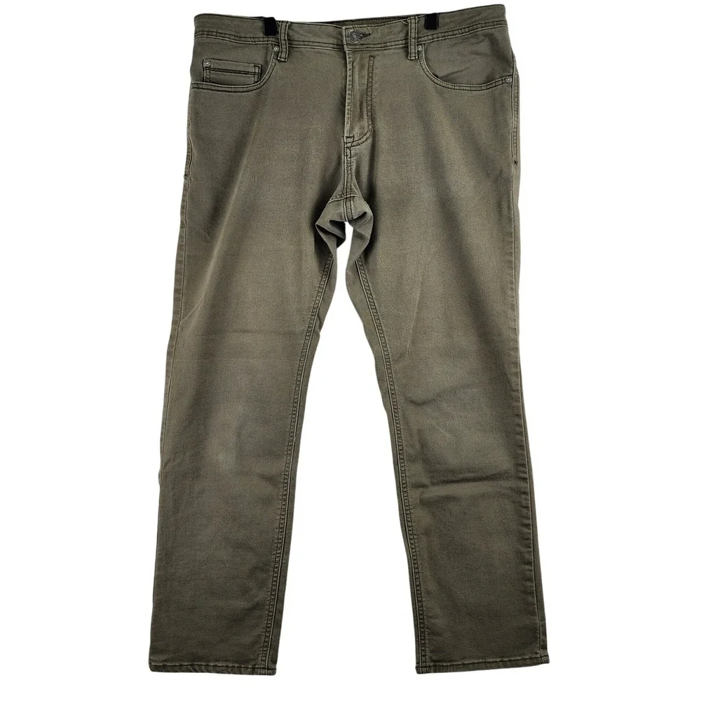 Archer Slim Stretch Pants Mens‎ 36x30 Olive Green Casual Workwear Chino Style